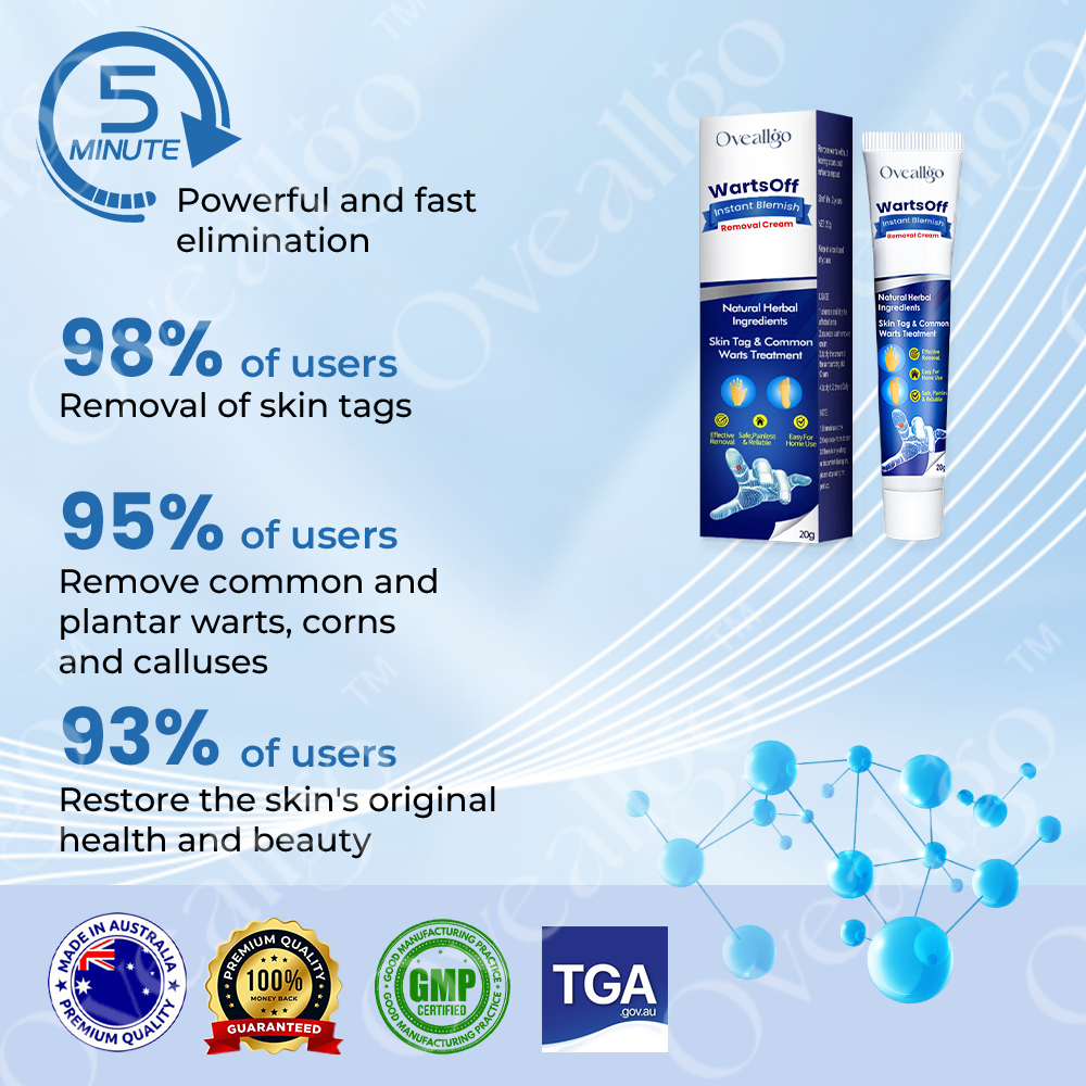 🔷 Official Store: Oveallgo™ WartsOff Instant Blemish Removal Cream👩‍⚕️The Australasian College of Dermatologists (ACD) Approved (Skin Tags, Warts, Dark Spots Removal)
