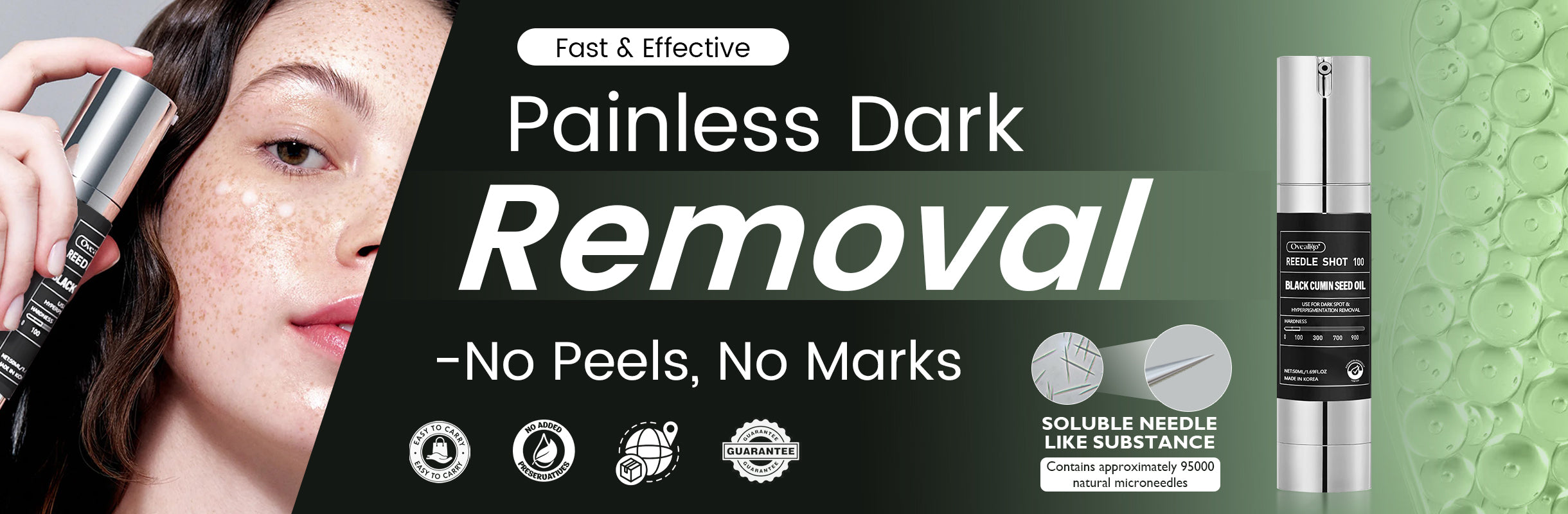 Oveallgo® Korean HerbErase Reedle Shot 100 Black Cumin Seed Oil Dark Spot Corrector Serum 10 Oveallgo® Korean HerbErase Reedle Shot 100 Black Cumin Seed Oil Dark Spot Corrector Serum