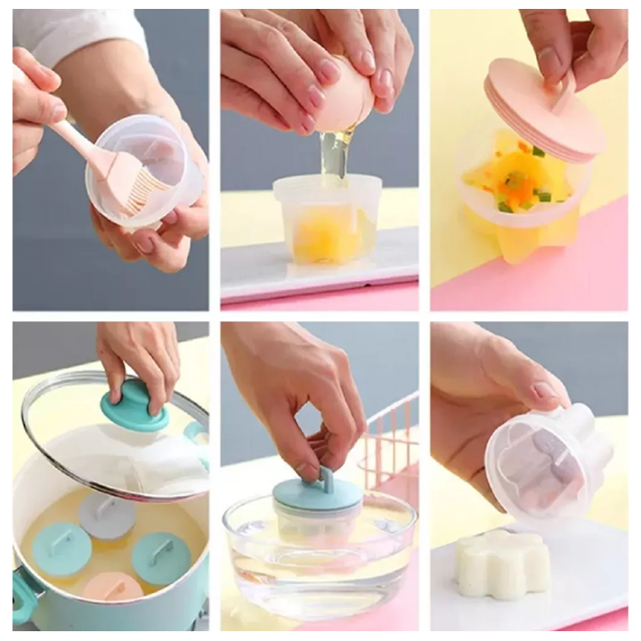 iRosesilk™ Easy 4 Shape Multi-Use Poached Egg Mold Set